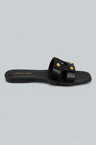 Women’s Via Leather Slide Sandals - Black - Sandals