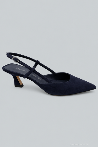 Women’s Vinnie 50 Slingback Suede Pumps - Nice Blue - Slingback