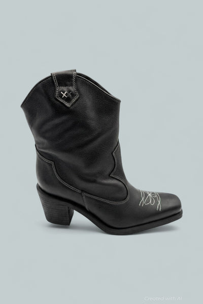 Women’s Wandering Western Boots - Black Leather - 9.5 - Boot
