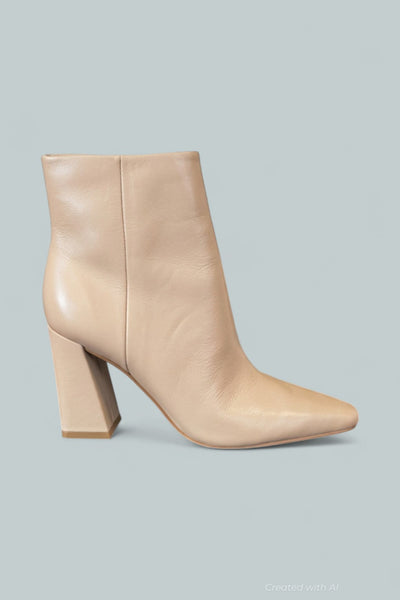 Women’s Yanara Snip Toe Booties - Light Natural Leather - 7.5 - Bootie