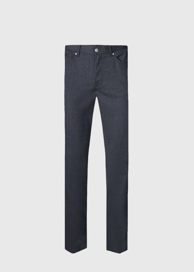 Wool Five Pocket Pant - Charcoal - Trouser
