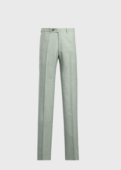 Wool Hopsack Solid Dress Trouser - Sage - Trouser
