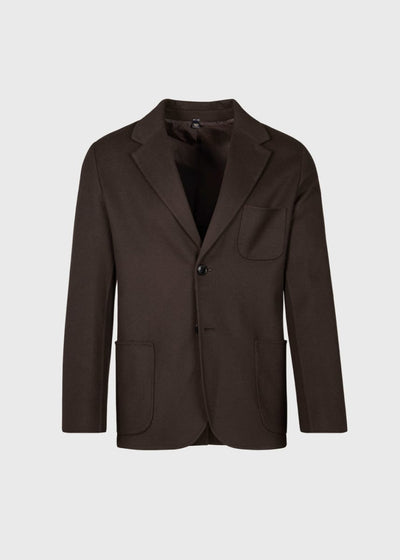 Wool Jersey Soft Jacket - Dark Brown - Blazer