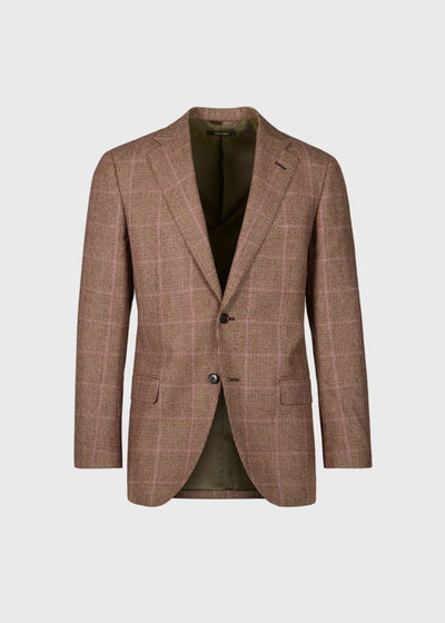 Wool Plaid Jacket - Brown/Plum - 38 - Blazer