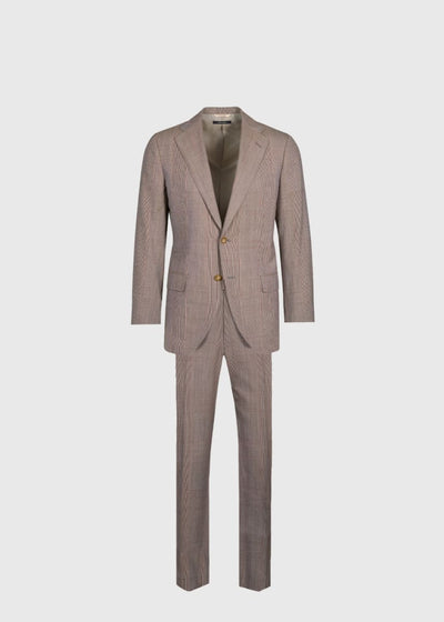 Wool Plaid Suit - Brown - Suit