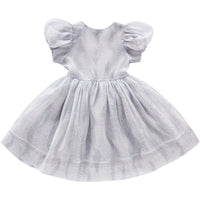 Fit & Flare Dress with Puff Sleeves - Grey