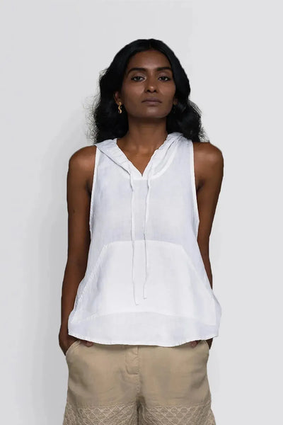 Coastal Drive Hoodie - Coconut White - XL/2XL - Tank Top