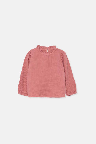 Textured baby blouse - Rose