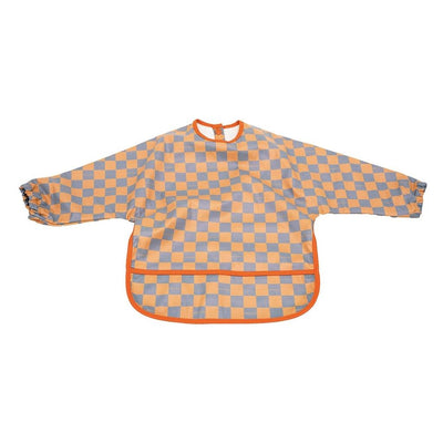 Smock Bib - Checks Laguna + Wheat