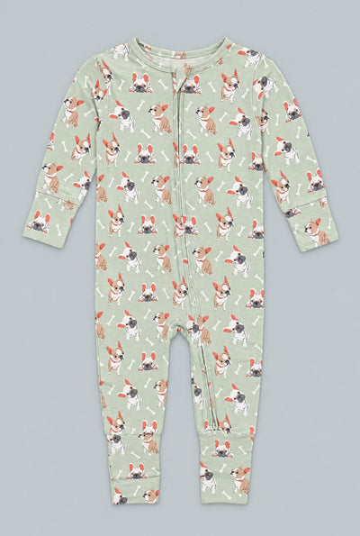 Mint Frenchie Puppy Convertible Romper - Frenchie Fun