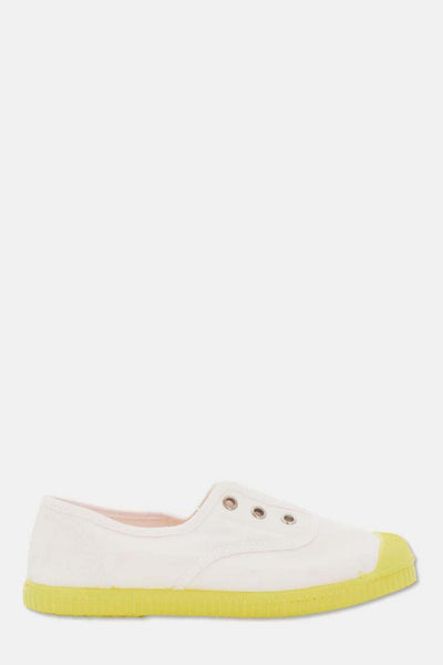 Slip-on vegan shoelace sneakers - Pink yellow