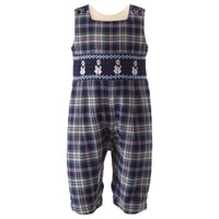 Snowman Smocked Overalls