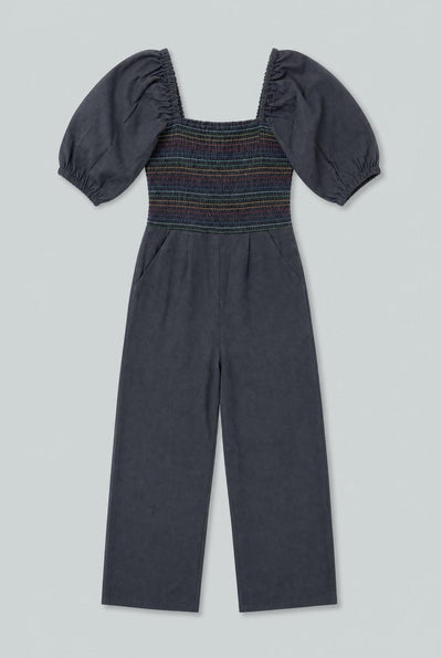 Mattie Smocked Jumpsuit - Black