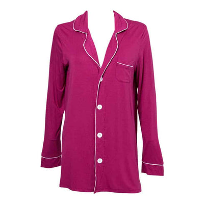 Ladies Button Down Pajama Top - Berry