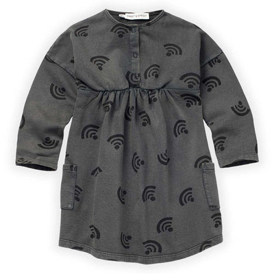 Wifi Print Dress - Asphalt - Dresses