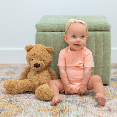 Short Sleeve Body Suit - Apricot - Bodysuit