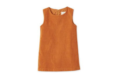 Baby Organic Cotton Velvet Dress - Raw Sienna - Dresses