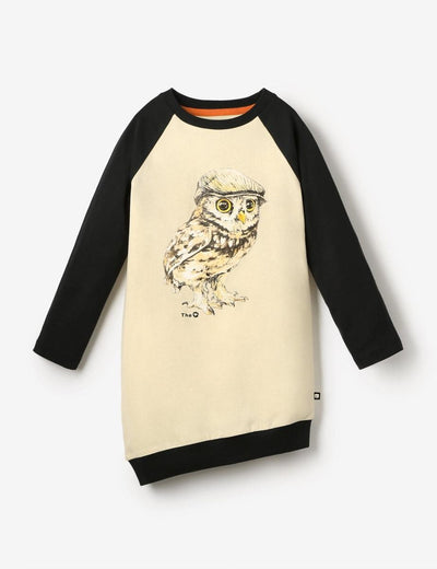 Organic Long Sleeve Asymmetric Tunic - Hatted Hootie