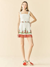 Sarah Bird Mini Dress x Larsen McDowell - White Larsen Watercolor