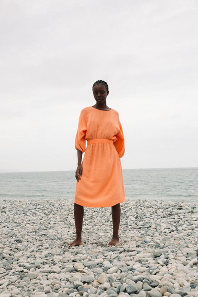 Ezili Organic Cotton Dress - Apricot - Dresses