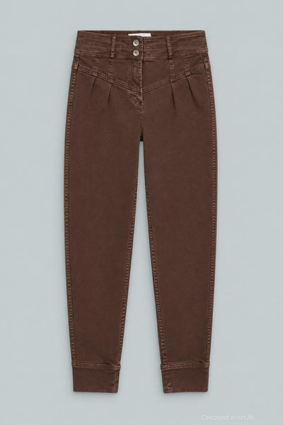 Yoke Front Denim - Brown - Jeans