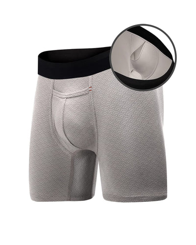 Luxe Paradise Pocket Boxer Brief Standard Fit - Gray Waves