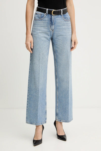 Straight-leg Jeans With Rhinestones