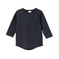 Stretch Jersey Everyday Tee - Navy Mini Dot Print
