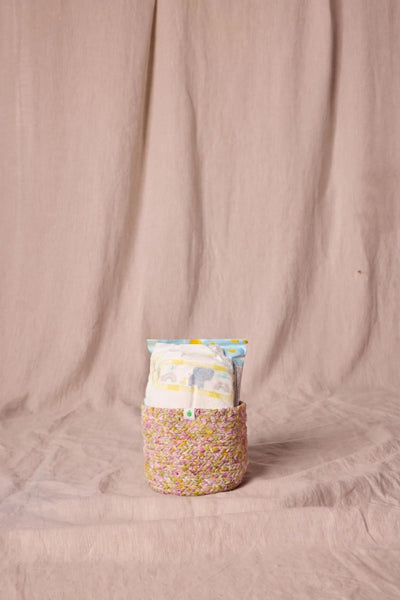 Esma Scrap-Crochet Basket - Sun Yellow
