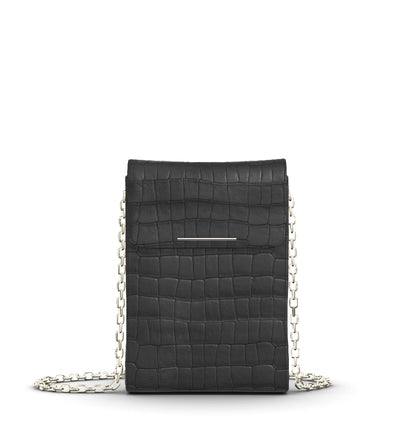 Vivo Crossbody with Chain Strap - Onyx Reptile