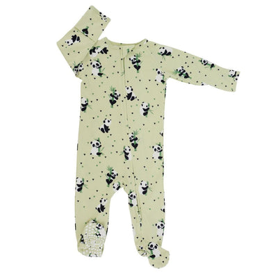 Zipper Footie - Panda Mint - Onesie