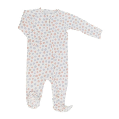 Zipper Footie - Polka Dot Grey - Onesie