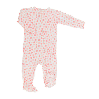 Zipper Footie - Polka Dot Pink - Onesie