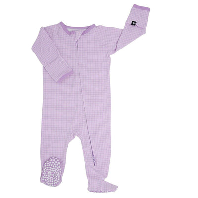 Zipper Footie - Purple Basketweave - Onesie