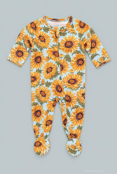 Zipper Footie - Sammy’s Sunflower - Onesie