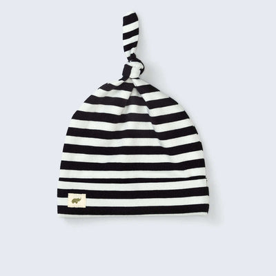 Top Knot Cap - Black Classic Stripe