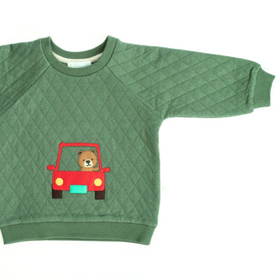 On a Trip Quilted Sweatshirt -Pine - Tropic Green