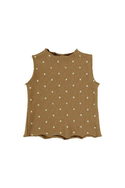 Organic Baby Tank Dots - Peanut