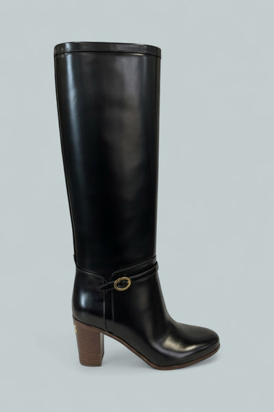Women's Pattie Tall Leather Boots - Black