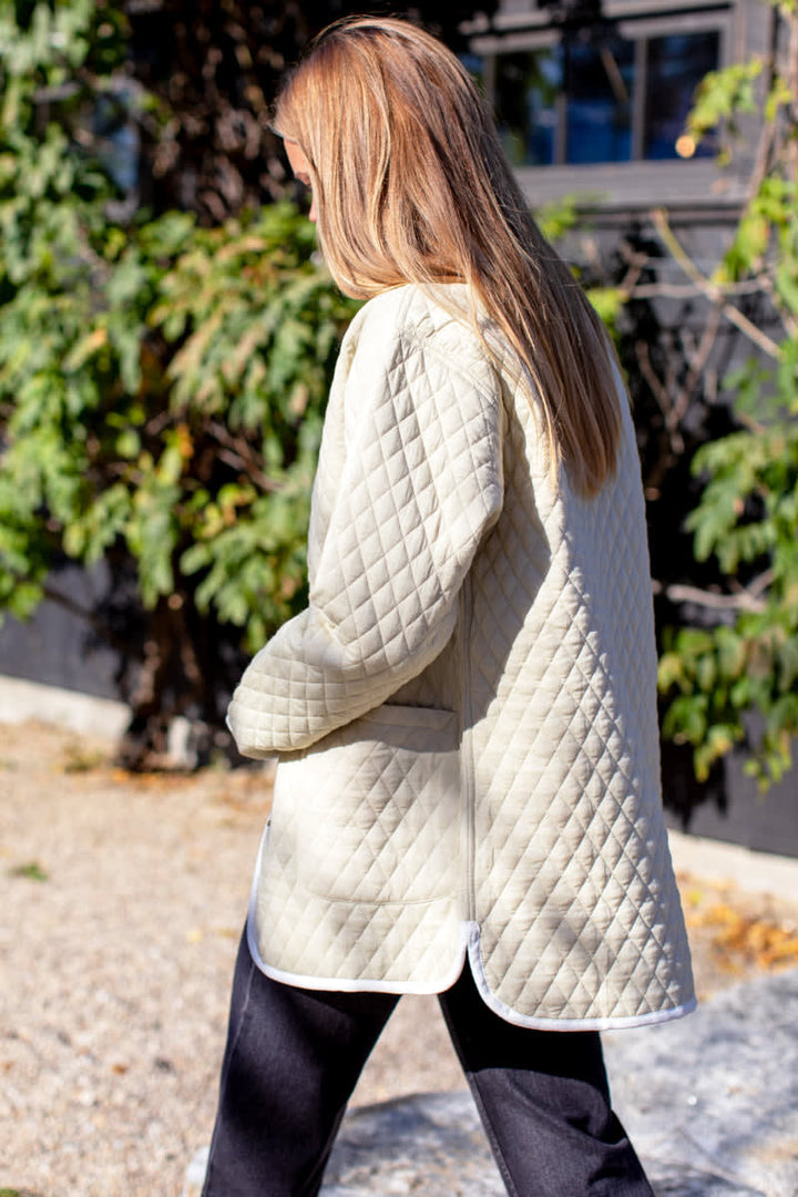 India Quilted Coat - Buttercream