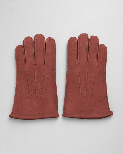 Suede Saddle Stitch Glove - Burgundy