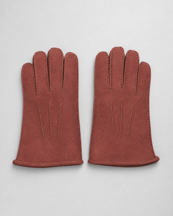Suede Saddle Stitch Glove - Burgundy