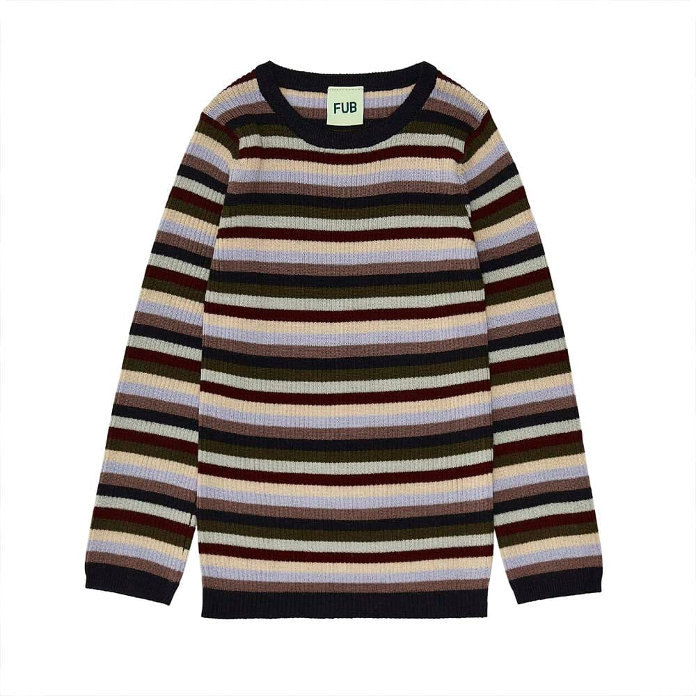 Rib Sweater - Multi Stripe Sweaters FUB