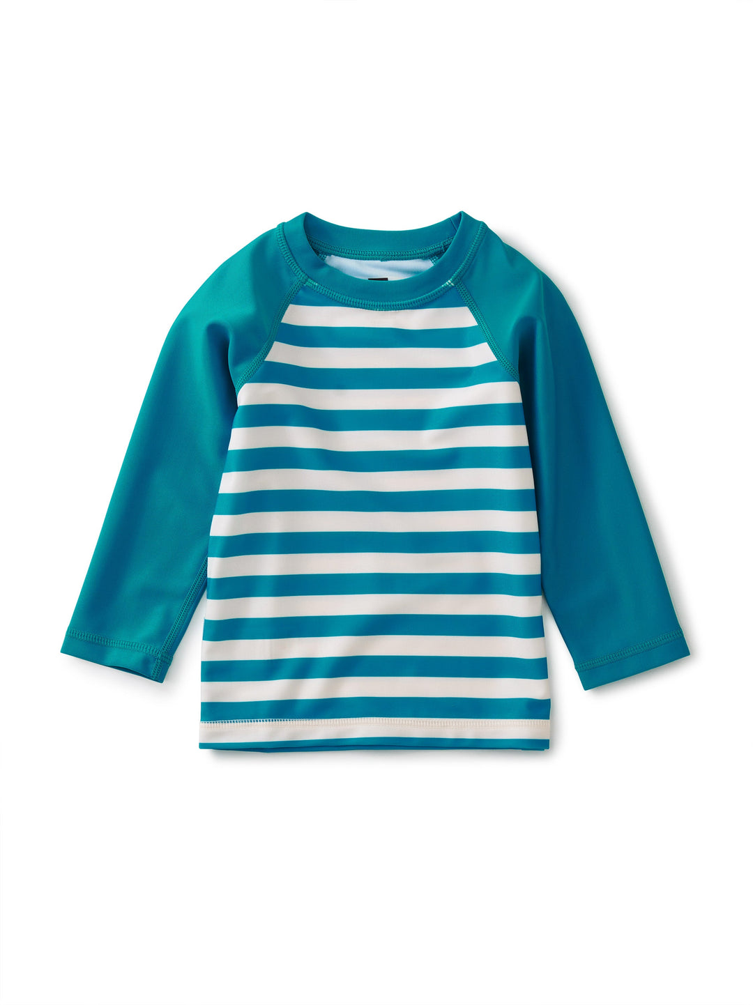 Long Sleeve Baby Rash Guard - Stripes In Teal