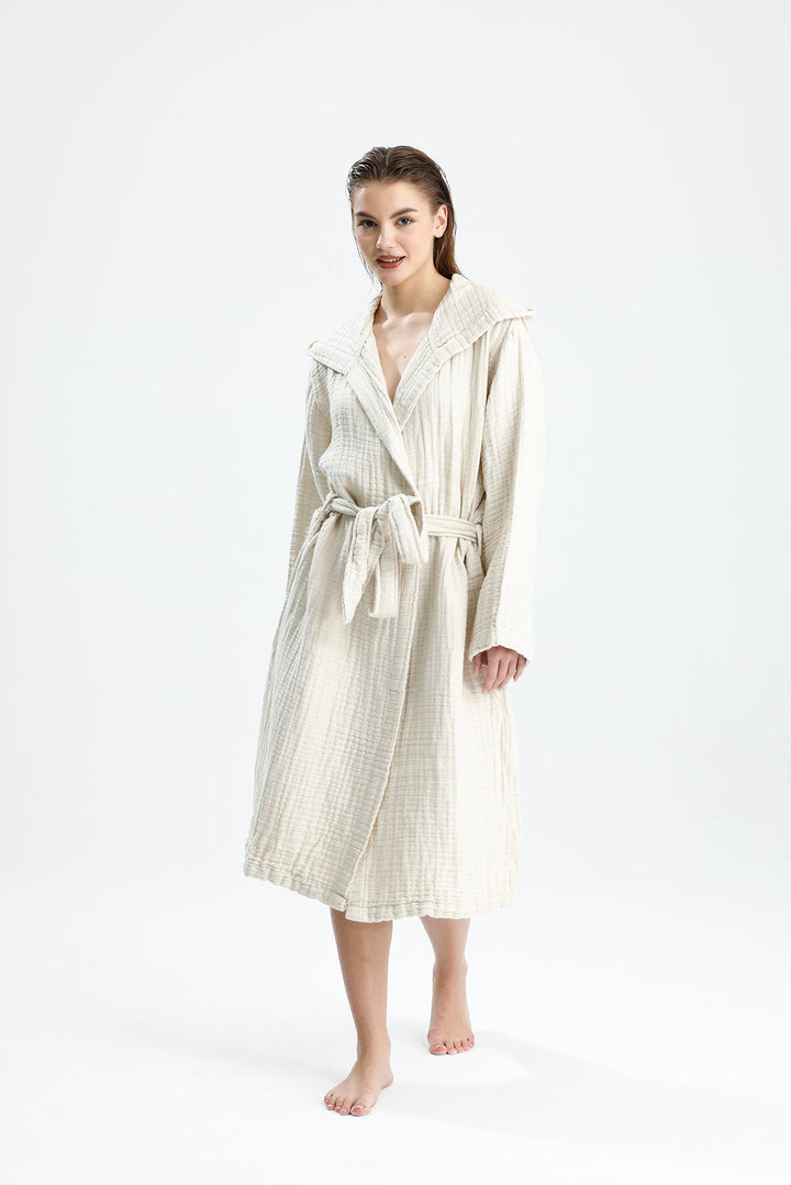 Muslin Beige Bathrobe