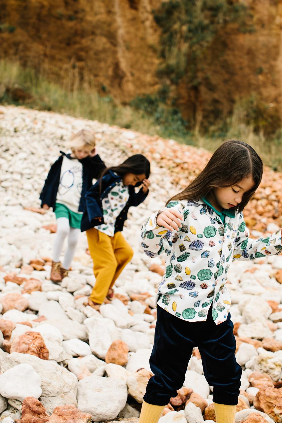 Baby Vild Lab No.12 - Earth Rocks!, Organic Cotton Woven Collared Shirt