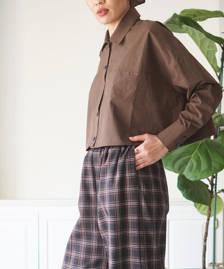 Ellie Button Down - Chocolate Brown