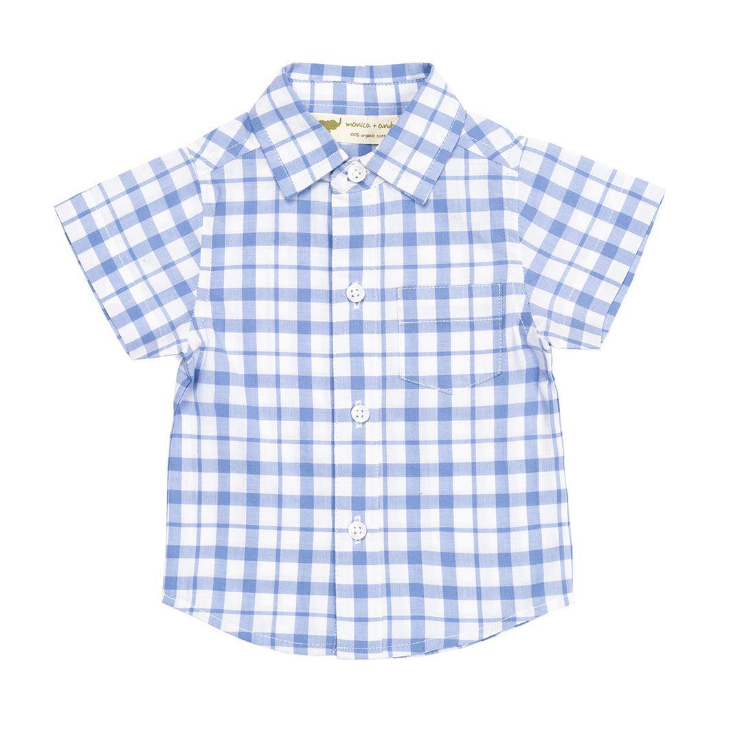 Short Sleeve Oxford Shirt - Blue Gingham