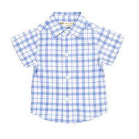 Short Sleeve Oxford Shirt - Blue Gingham