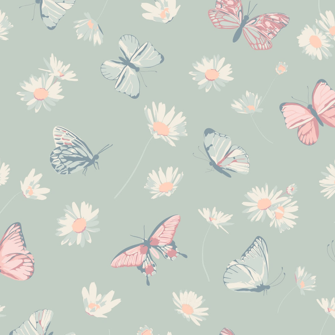 Butterfly Daisy Bamboo Summer Pajama Set - Butterfly Daisy Mint